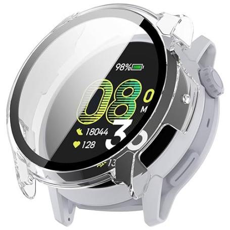 FTRONGRT Coque Compatible avec COROS Pace 4, PC + Film Trempé, Anti-Rayures Étui de Protection Tout Compris. Transparent