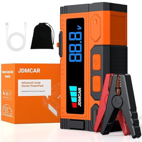 JDMCAR Booster Batterie Voiture 10000A - 14.8V Démarreur Batterie Voiture (jusqu'à10,0L Gaz/9,0L Diesel), Jump Starter avec LED,