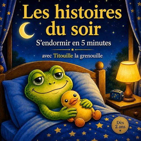 Les histoires du soir de Titouille la grenouille: Livre pour les enfants dès 2 ans, avec des musiques douces à télécharger pour