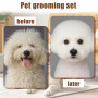 Menibeuty Ciseaux Toilettage Chien Kit, Ciseauxs de Toilettage pour Chiens, Embouts de Sécurité Ronds y Compris Ciseaux à Effile