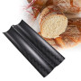 JOINPAYA Plaque à Baguettes 2 Moules, Moule Pain Français Perforé et Antiadhésif, Gouttière de Cuisson Vague pour Mini Baguette