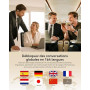 Ecouteur Traducteur Instantané, 42 Heure Bluetooth 5.4 Ecouteurs sans Fil avec 156 Langues, 3 en 1 Écouteur AI Traduction Vocale
