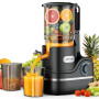 AIRMSEN Extracteur de Jus à Froid Avec Goulotte Extra Large de 147 Mm, Capacité de 2,1 L, Extracteur de Jus pour Fruits et Légum