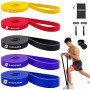 SURFOU Elastique Musculation 4 Niveaux, Bande avec Sac de Transport, Guide d’Exercice, avec Ancre de Porte et 2 Poignées – Parfa