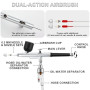 Roizefar Aérographe Kit Complet 55 PSI, Double Action Anti-bouchage pour Maquette avec des Nettoyants 4x100ml, 3 Tailles de Buse