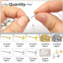 TOAOB 300pcs Boucles D'Oreilles Poteaux Plat Pad en Acier Inoxydable 4mm 6mm 8mm avec Dos Papillon Apprêt et Fermoirs en Silicon