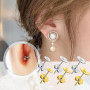 TOAOB 300pcs Boucles D'Oreilles Poteaux Plat Pad en Acier Inoxydable 4mm 6mm 8mm avec Dos Papillon Apprêt et Fermoirs en Silicon