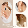 TOAOB 300pcs Boucles D'Oreilles Poteaux Plat Pad en Acier Inoxydable 4mm 6mm 8mm avec Dos Papillon Apprêt et Fermoirs en Silicon
