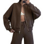 amropi Survêtement Femme Ensemble de Veste à Zippé et Pantalon Jogging