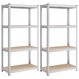 SONGMICS Lot de 2, Étagère de Rangement à 4 Niveaux, 40 x 80 x 160 cm, Capacité 520 kg, Planches Réglables, Style Industriel, po