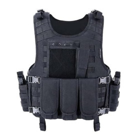 ACEXIER Gilet Airsoft Molle Gilet Tactique Porte Plaque Swat Gilet de Pêche Chasse Paintball Gilet Militaire Armée Armure Police
