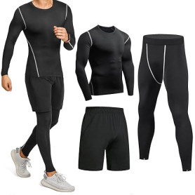 Niksa Ensemble Compression Homme Tenue Sport Fitness Vêtement Running Tee Shirt Compression Legging Sport Short Running
