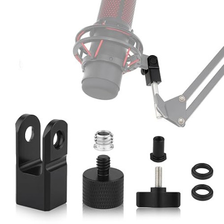 Adaptateur de Montage de Microphone pour Hyperx Quadcast avec Adaptateur à vis 3/8 Pouce ou 1/4 Pouce Fonctionne avec le Support