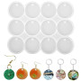 Guyode 12 Pièces Moule Resine Epoxy Ronds Silicone pour Moulage Pendentif Moule Resine Epoxy Bijoux, Moule Silicone Bijoux avec