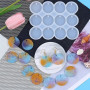 Guyode 12 Pièces Moule Resine Epoxy Ronds Silicone pour Moulage Pendentif Moule Resine Epoxy Bijoux, Moule Silicone Bijoux avec