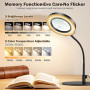 Lampe Loupe sur Pied 10x Grossissante Modelisme 360° LED 5 Couleurs Dimmable - Bureau Eclairante pour Lecture, Réparation et Art