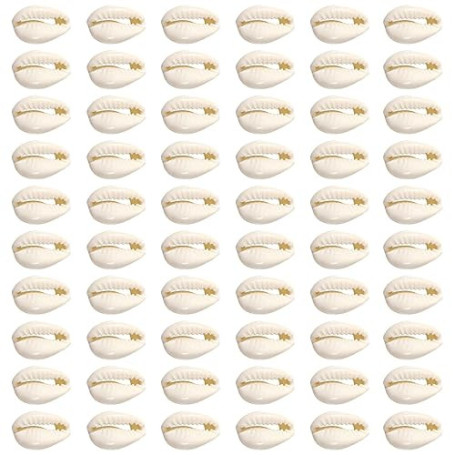 TOAOB 200pcs Shell Perles en Coquillage Beige Charmes Naturel en Cauris Coquilles 15 à 17mm pour Fabrication de Bijoux Bracelet