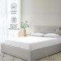 Dreamzie Drap Housse 140x190/200 Bonnet 35 cm pour Matelas Épais - 100% Microfibre - Blanc cassé, Certifié sans Produits Chimiqu