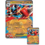 Pokémon : Collection avec Figurine Méga-Lucario-ex (1 Carte Promo Brillante texturée, 1 Carte Promo Grand Format, 5 boosters et