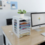 PUNCIA 7 Niveaux Organiseur de Bureau Banette Trieur Bac à Courrier Module de Rangement Organisateur de Papier Casier A4 Plateau