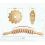 Rouleau de massage en bois de hêtre, 43 cm de long, pour massage du corps et des jambes, thérapie des points de déclenchement