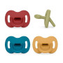 Suavinex, Lot 4 Sucettes Tout Silicone, pour Bébé 6/18 Mois, Sucette avec Tétine Symétrique SX Pro, Réversible, Super Douce et S