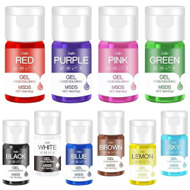 Colorant Alimentaire Gel - Colorant Alimentaire Sans Goût pour Gâteaux, Cuisson, Fondant, Macarons - Gel Food Colouring Vibrant