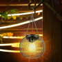 KagoLing Lanterne Solaire Extérieur, Lampe 2 Lumières Suspendues en Métal IP65 pour Jardin, Cour, Balcon - Décoration et Cadeau