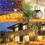 KagoLing Lanterne Solaire Extérieur, Lampe 2 Lumières Suspendues en Métal IP65 pour Jardin, Cour, Balcon - Décoration et Cadeau