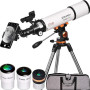 Slokey Discover The World Télescope astronomique 20x-250x pour Adultes débutants - Facile à Monter et à Utiliser - Professionnel