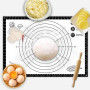 Tapis Patisserie pour Étaler la Pate,70 x 50cm Tapis de Cuisson Silicone Antidérapant avec 3 Grattoirs,Mesurable Silicone Patiss