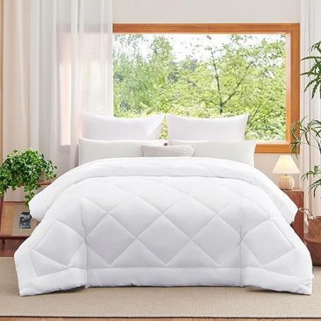 WAVVE Couette 220x240 Tempérée 300GSM en Microfibre, Édredon Lit 2 Personnes 220x240 cm pour Lit 140x190/160x200, Grand Chaud Ép