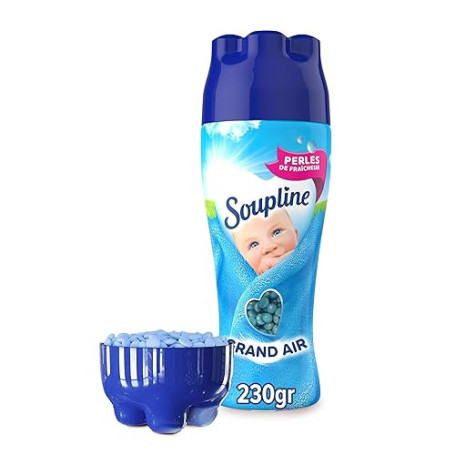 SOUPLINE Perles de Fraîcheur Longue Durée, Complément Idéal à Votre Lessive et à Votre Adoucissant Linge, Parfum Linge en Perles