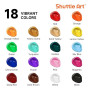 Shuttle Art Peinture Acrylique, Set de 18 Couleurs Flacons (250ml/8,45oz), Richement Pigmentée, Lot de Peinture Acrylique pour A