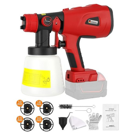 Taingwei Pulvérisateur de peinture sans fil pour batterie Milwaukee M18 18 V, pistolet de pulvérisation HVLP pour armoires, voit