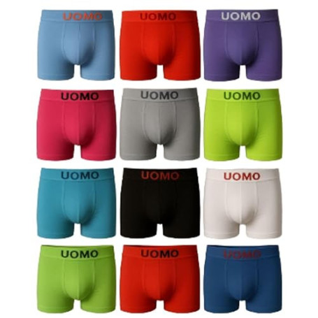 Lot de 12 boxers en microfibre pour homme, sans coutures, doux et confortables, colorés et modernes.