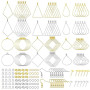 TOAOB 392pcs Crochets de Boucles D'oreilles Kit de Loisirs Créatifs de 6 Style Boucles d'oreilles Pendentif Or Argent en Métal a