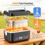 TLPEMN Gamelle Chauffante, 1.2L Electrique Lunch Box Chauffante Rechargeable, Boite Chauffante Repas Portable à Chauffage Rapide