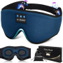 LC-dolida Masque de Sommeil avec écouteurs Bluetooth V5.4, Masque de Nuit Sans Fil peut Jouer 15 Heures Casque de Sommeil Blueto