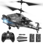 DEERC Hélicoptère télécommandé, Avion RC pour Enfants et Adultes, Hélicoptère RC 2,4 GHz, Temps de vol de 30 Minutes, lumières L