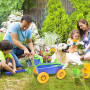 deAO Ensemble de Jardinage avec Brouette Enfants, Pelle, Râteau, Pots de Plantes, Arrosoir, 15PCS Kit de Jeu avec Outils de Jard