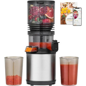 AMZCHEF Extracteur de Jus Fruits et Légumes, Large Ouverture XXL 160 mm pour Fruits Entiers, Slow Juicer Silencieux ≤45 dB, Capa