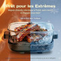 ADIVO Friteuse à Air fryer Verre 4L/1.5L,1500W Bol en Verre Visuel,Double Capacité,4 Modes de Cuisson,Sans Huile & Sans Revêteme