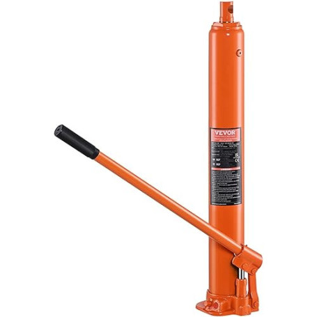 VEVOR Vérin Hydraulique Long pour Grue d'Atelier 4 Tonnes, Cylindre Hydraulique Support Moteur avec Pompe à Simple Piston et Bas