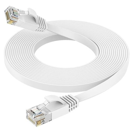 Ercielook Câble Ethernet 10m Cat6 - Rj45 Plat Lan 1000 Mbit/s Câble Internet pour Routeur Switch PC Portable Smart TV