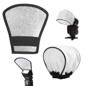 2 en 1 Diffuseur de Flash, Diffuseur en Tissu Universal, Réflecteur de Flash avec Bande élastique, Softbox De Caméra Portable Di