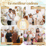 iZoeL Cadeau de Merci Lot 12 Chapelet en Acrylique Perles Artificielles Cartes de Merci Sacs en Organza Decorations Baptême/Comm