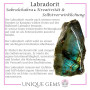Bracelet chakra unique en labradorite avec des perles en pierre naturelle bleu-gris de 8 mm, fabriqué à la main pour femmes, hom