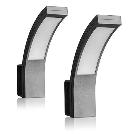 SEBSON LED Luminaire Exterieur Mural - Lot de 2 - Eclairage Exterieur Anthracite 15W 1100lm 5800K - IP65 Applique Murale - 250x1