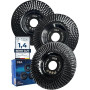 OBA Disque Bois Meuleuse 125mm, 3 Pièces Disques de Meulage pour Façonner, Meuler et Sculpture, Roues pour Meuleuse d'angle